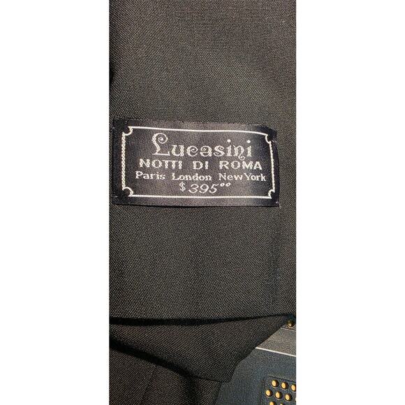 Lucasini‎ Vintage Jacket Blazer Wool 43/37 Black Tuxedo NWT - Picture 3 of 7